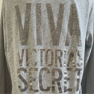 Victoria’s Secret VIVA Bling Rhinestone Zip Up Jacket Hoodie Large